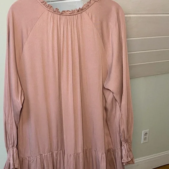 NWT Silk & Salt 100% Cotton BOHO Oversized MAXI Dusty Rose Bohemian Dress Med - Picture 8 of 14